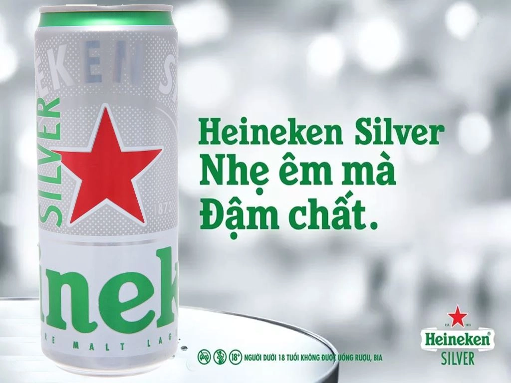 Thùng 24 lon bia Heineken Bạc 330ml