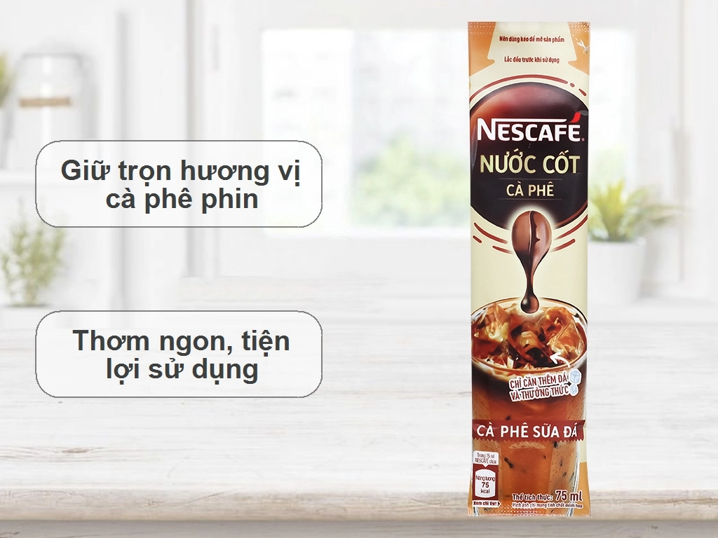 Hộp 5 gói nước cốt cà phê sữa NesCafé 75ml